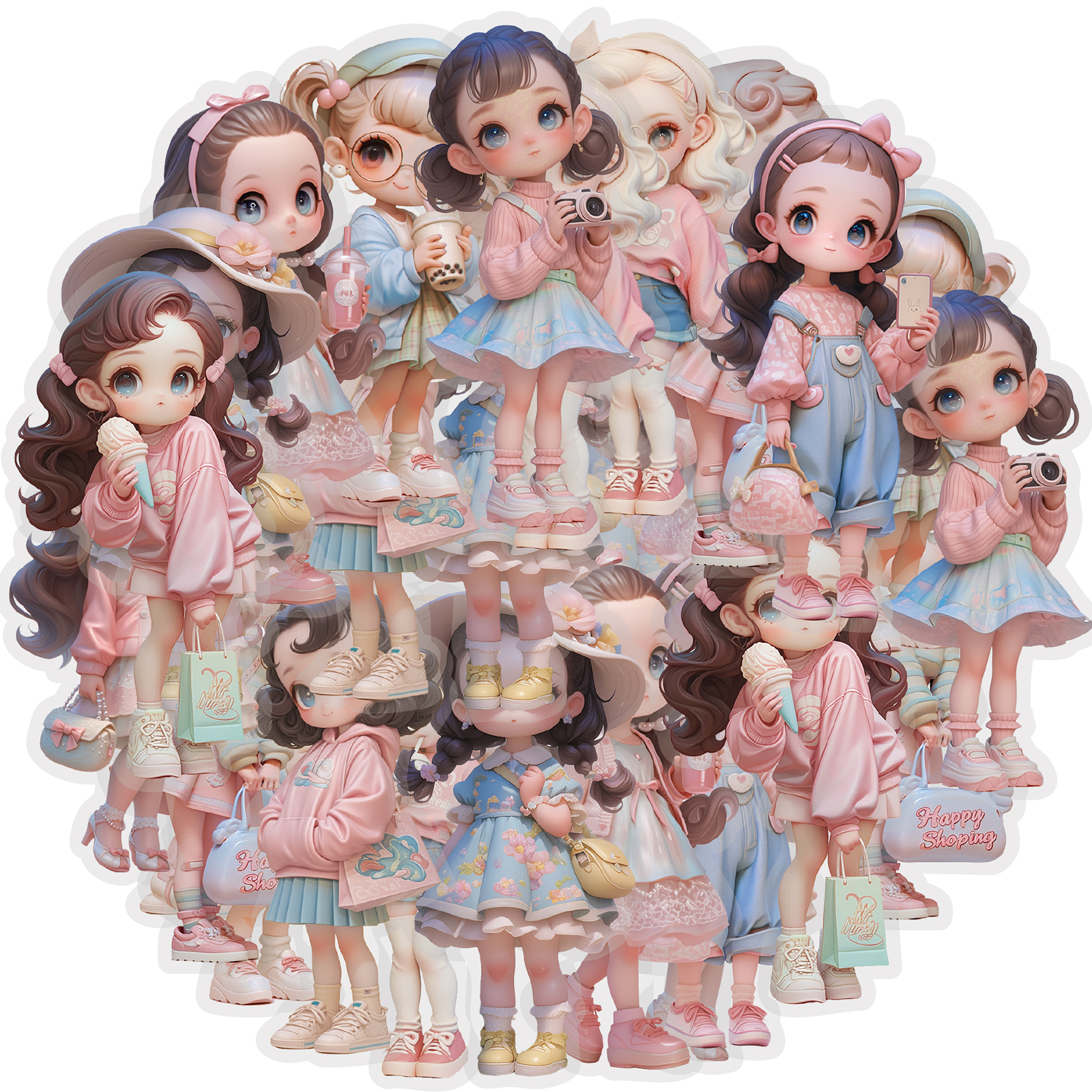 Laptop Accessories Bag - Etori Life 10Pcs Sweet Macaron Street