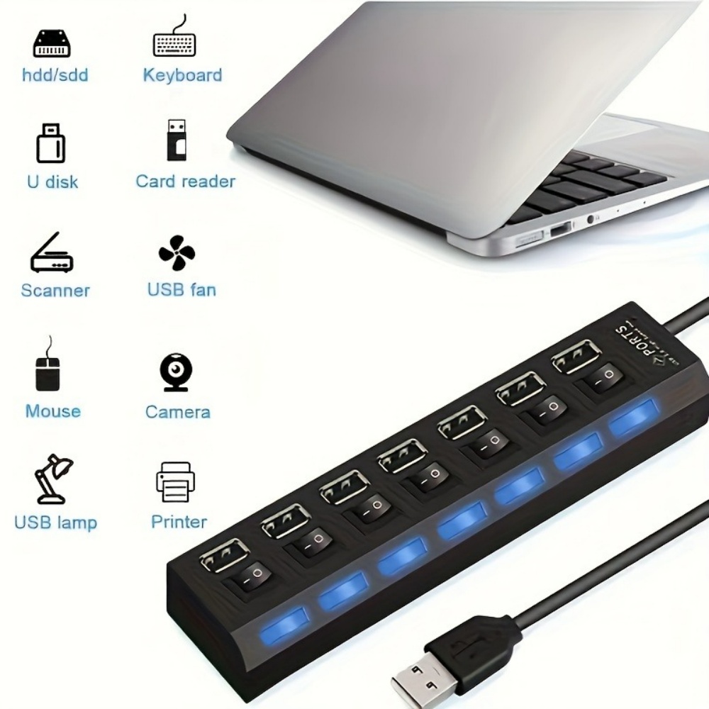 USB 3.0 Hub 4 7 Port Multi USB - Laptop Accessories Usb ulasan dan harga