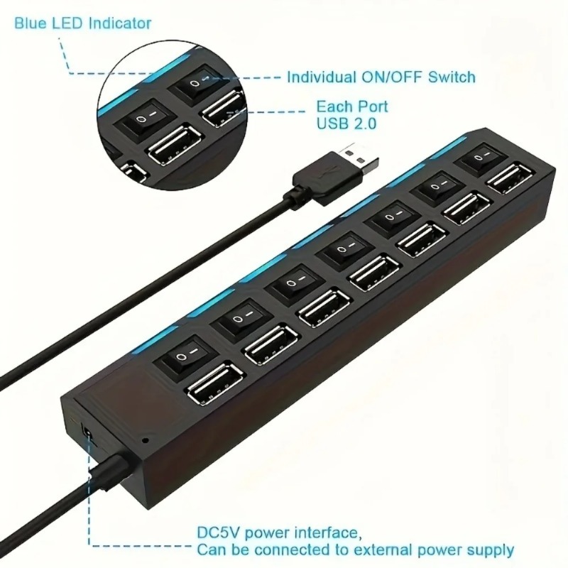 USB 2.0 Hub 4/7 Port Splitter  - Laptop Accessories Macbook ulasan dan harga