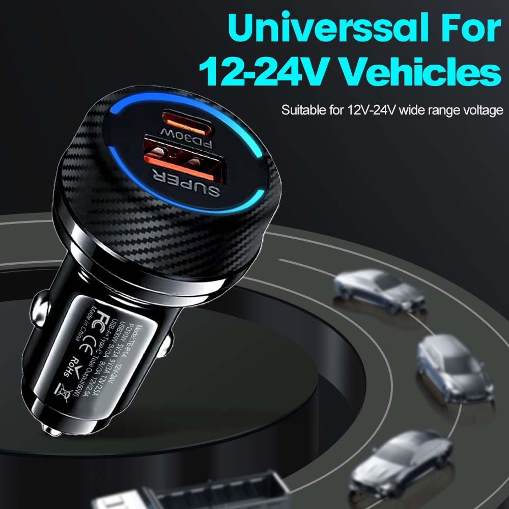 High Power 60W Dual Port Car C - Usb C Power Adapter ulasan dan harga