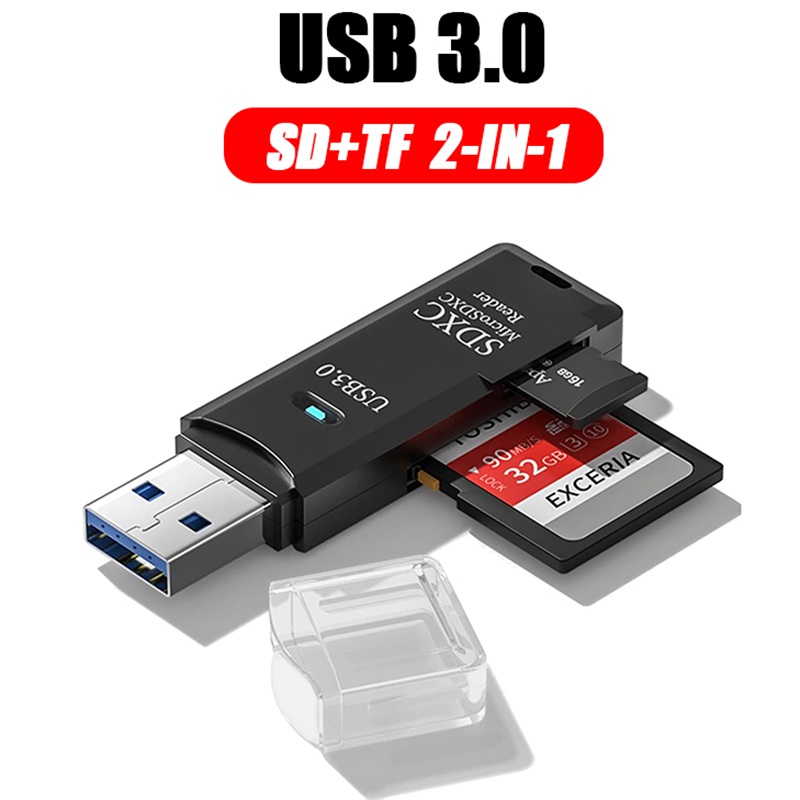 2 In 1 USB 3.0 Card Reader Por - Laptop Accessories Usb ulasan dan harga