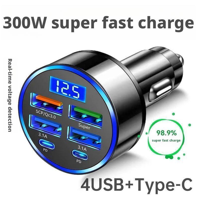 300W PD Car Charger 6 Ports Fa - Usb C Power Adapter ulasan dan harga