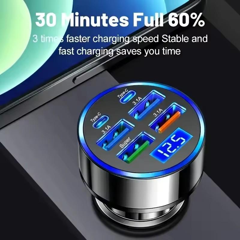 300W PD Car Charger 6 Ports Fa - Usb C Power Adapter ulasan dan harga