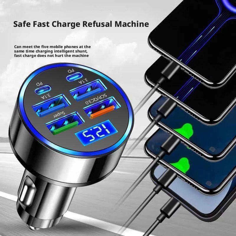 300W PD Car Charger 6 Ports Fa - Usb C Power Adapter ulasan dan harga