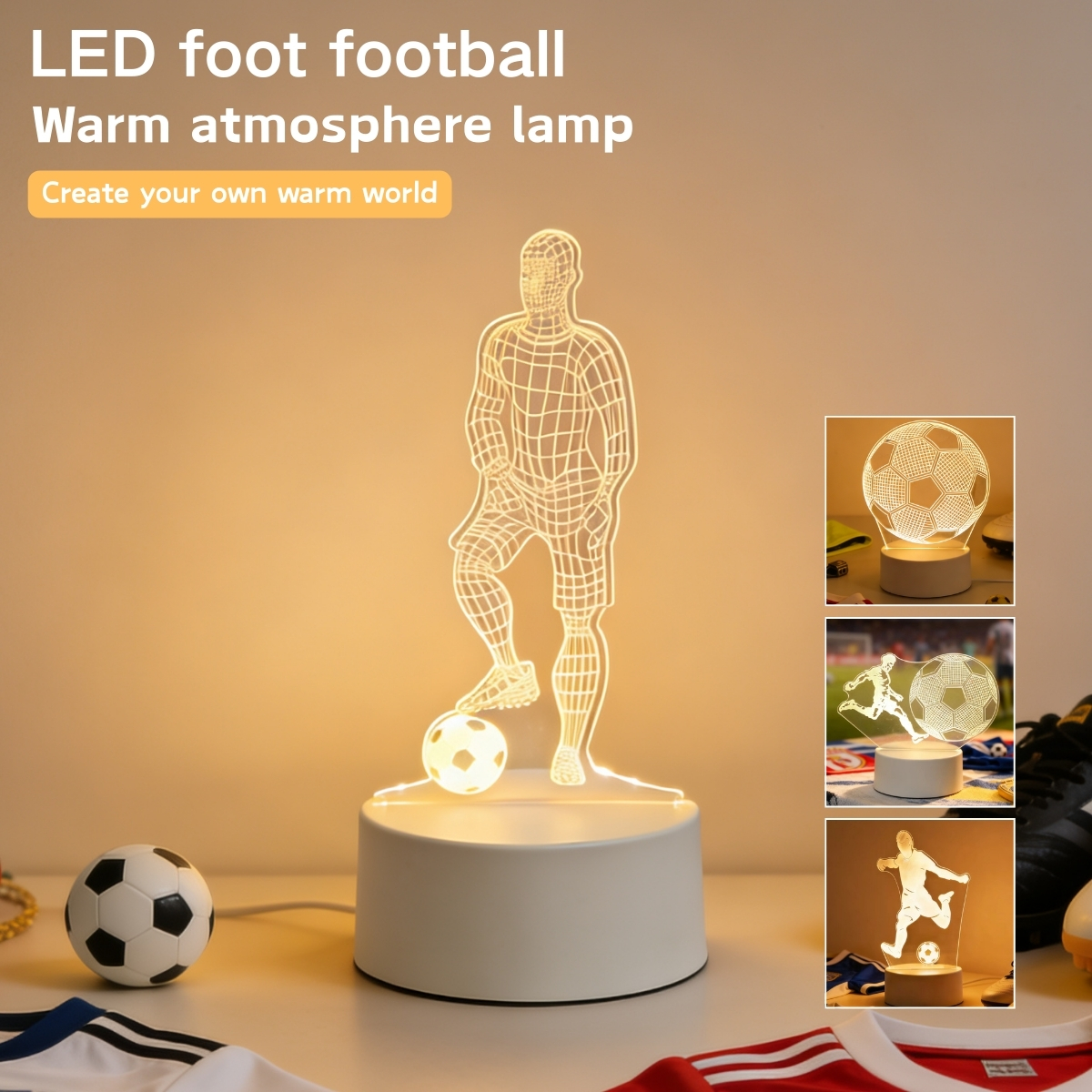 LED 3D Football Theme Table La - Laptop Accessories Light ulasan dan harga