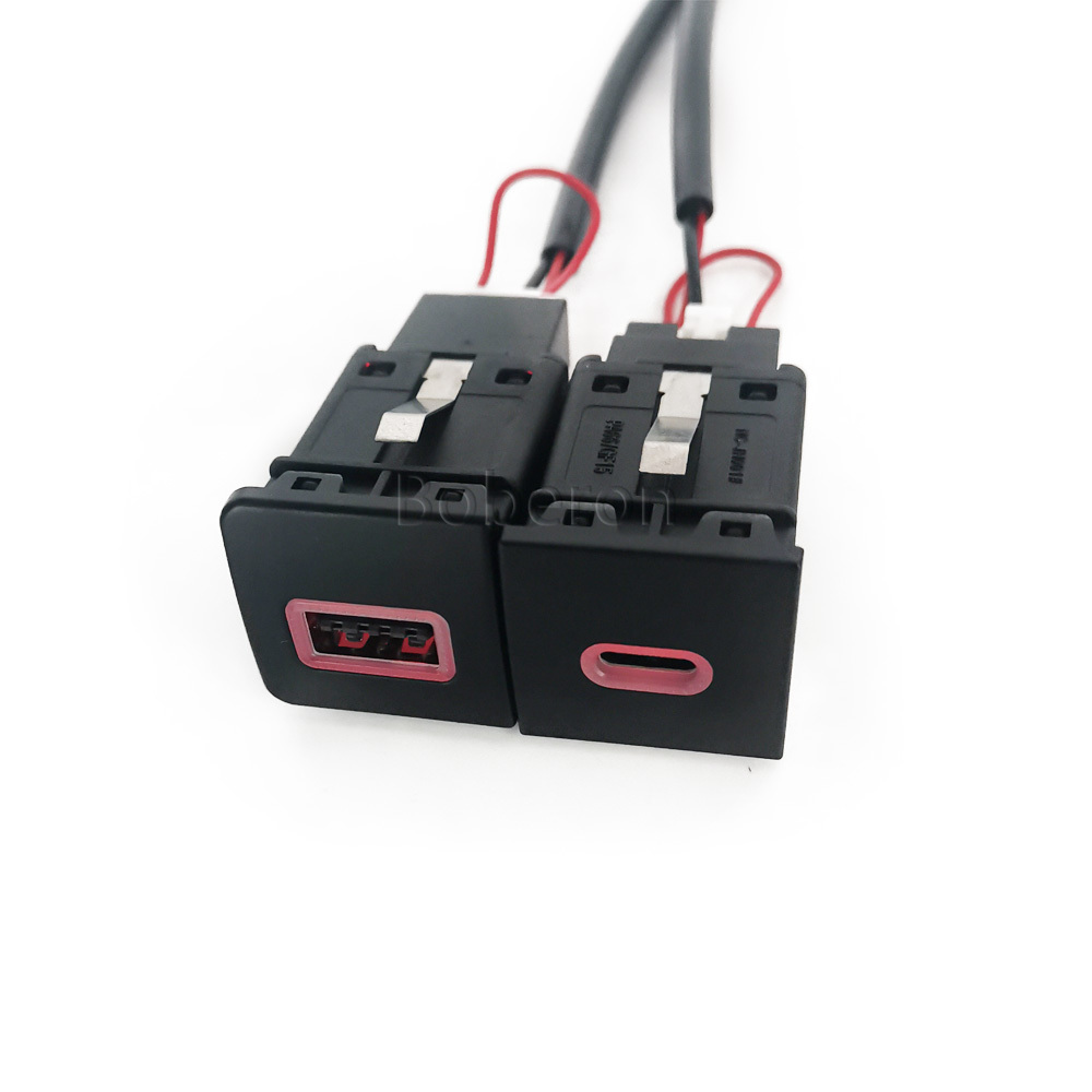 Red LED Quick Car Charger Sock - Usb C Power Adapter ulasan dan harga