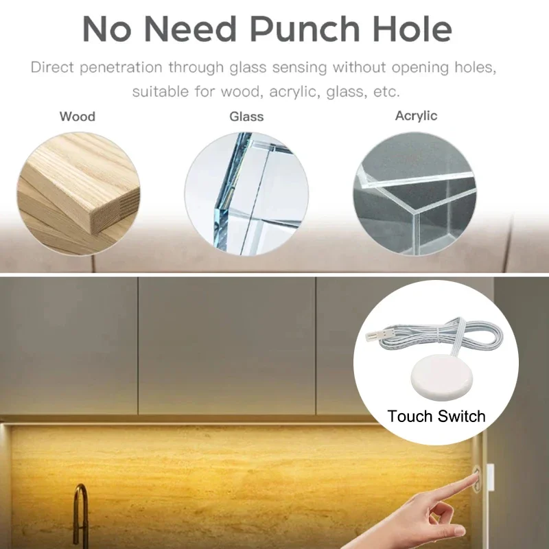 Led Cabinet Lights Touch Dimma - Laptop Accessories Light ulasan dan harga