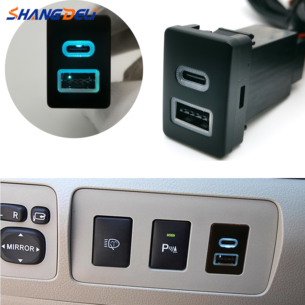 Car Blue LED Light Dual Charge - Usb C Power Adapter ulasan dan harga