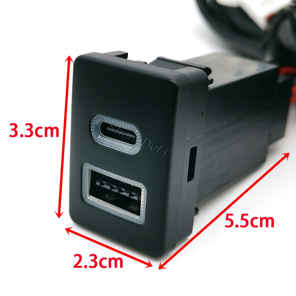Car Blue LED Light Dual Charge - Usb C Power Adapter ulasan dan harga