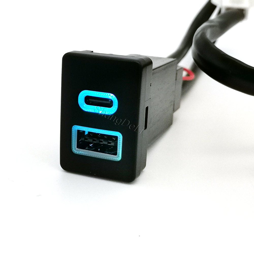 Car Blue LED Light Dual Charge - Usb C Power Adapter ulasan dan harga