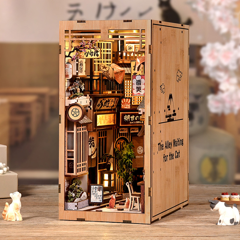 DIY Book Nook Wooden Miniature - Laptop Accessories Light ulasan dan harga